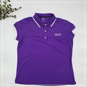 Adidas Golf Polo Shirt Womens XL Purple Short Sleeve Athletic Top